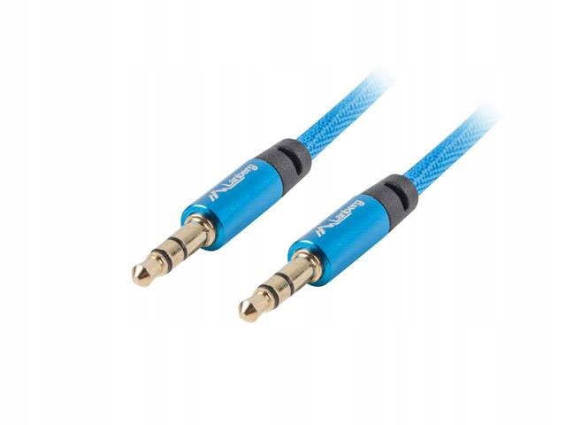 Kabel audio aux minijack 3m oplot blue LANBERG Wwa