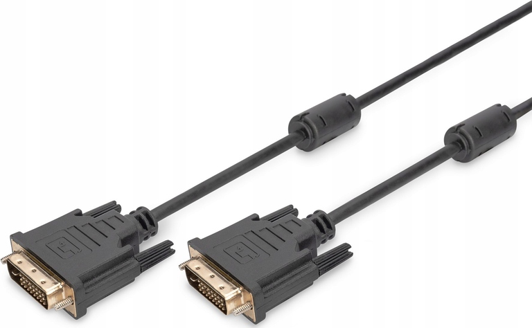 DIGITUS Assmann kabel DVI DVI-D 24+1 0,5m 50cm krótki czarny DUAL Link