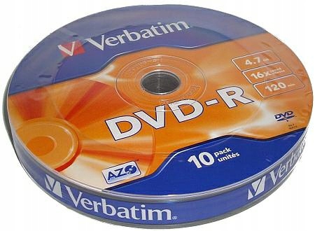 VERBATIM płyty DVD-R 10szt 4.7GB 16x 120min spindle cake