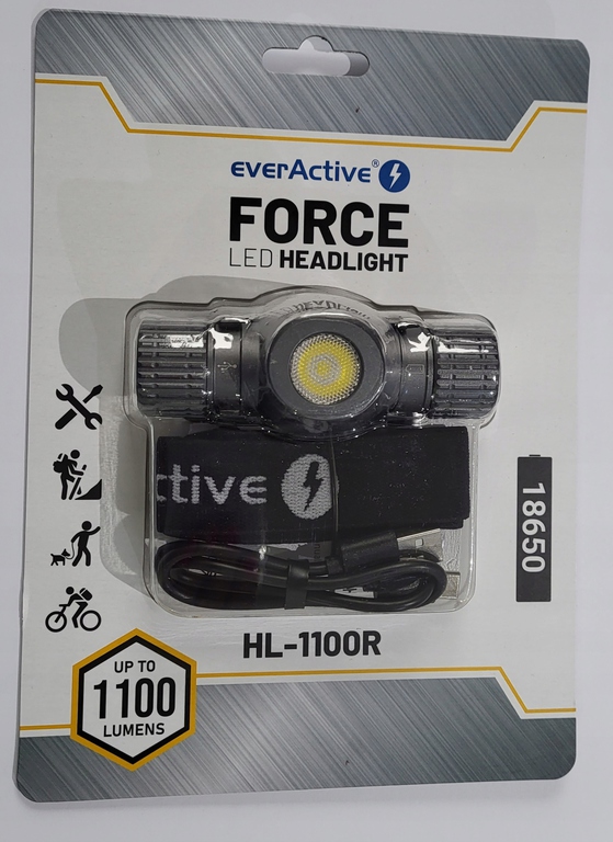 everActive Ładowana latarka czołowa LED HL-1100R Force czołówka 1100lm