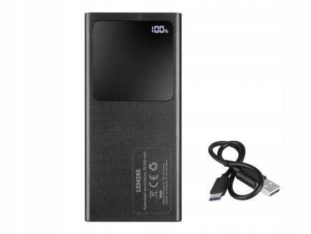 LAMEX PowerBank LXM295 30000mAh 2x USB microUSB USB-C wkaźnik LED QC 22,5W