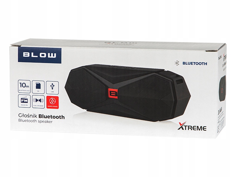 BLOW XTREME Głośnik bezprzewodowy Bluetooth 5.0 2 x 5W microSD USB radio FM (1)