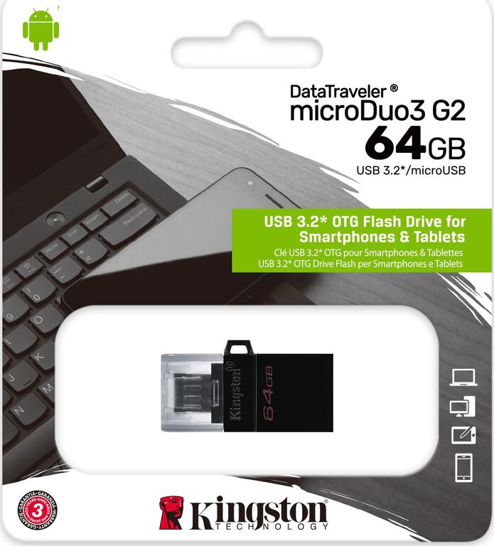 KINGSTON pendrive microUSB USB 3.2 OTG do telefonów i tabletów 64GB (1)