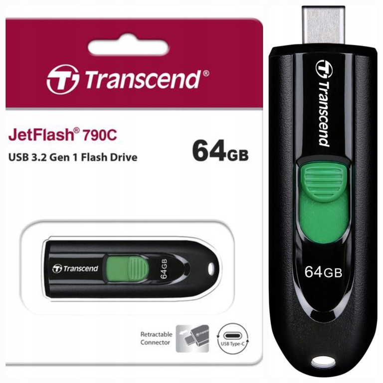 TRANSCEND 790C pendrive pamięć 64gb USB 3.2 USB-C Type-C