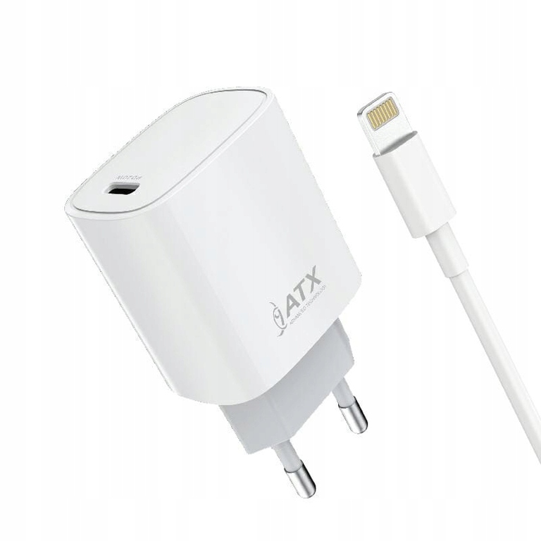 ATRAX ładowarka sieciowa + kabel USB-C Lightning 20W PD QC iPhone Apple