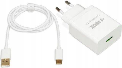 ŁADOWARKA iBOX 3A QC 3.0 + kabel USB-C 1m 18W biała